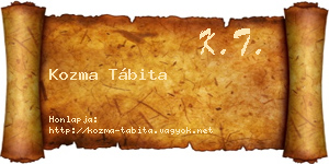 Kozma Tábita névjegykártya